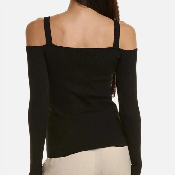 NWT Elie Tahari Cold Shoulder Sweater Black Size XL - Picture 2 of 11